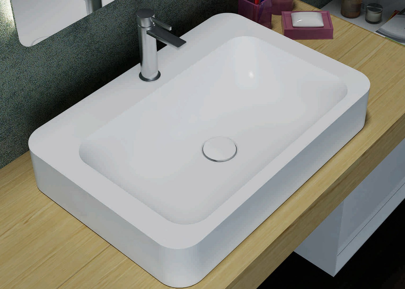 Plano Cubo 600 Basin Bowl On Top