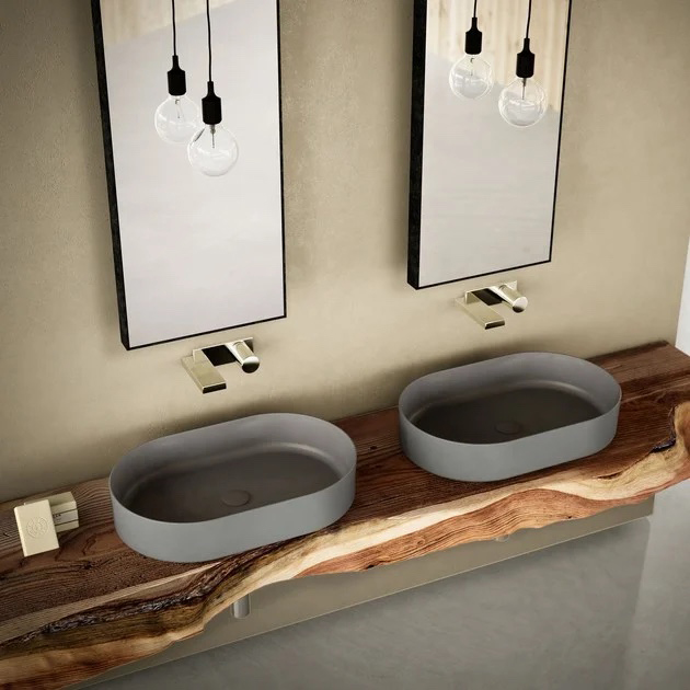 Shuicomfortoval Cielo Washbasin Bathroomware Bathroom Grey 02