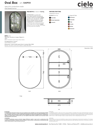 Catino Oval Mirror Cabinet Thumbnail