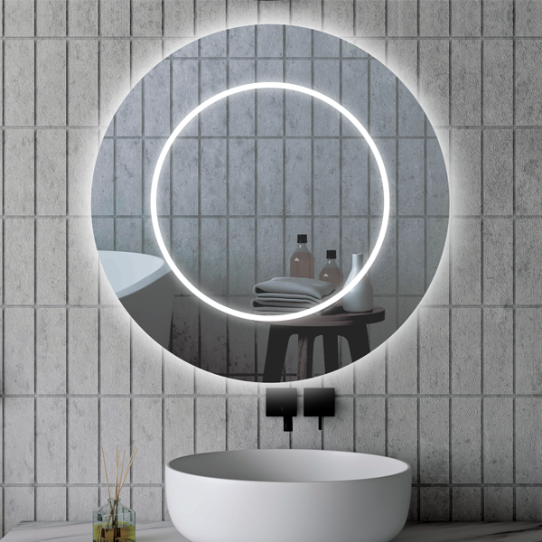 Circle Back And Front Lit Mirror
