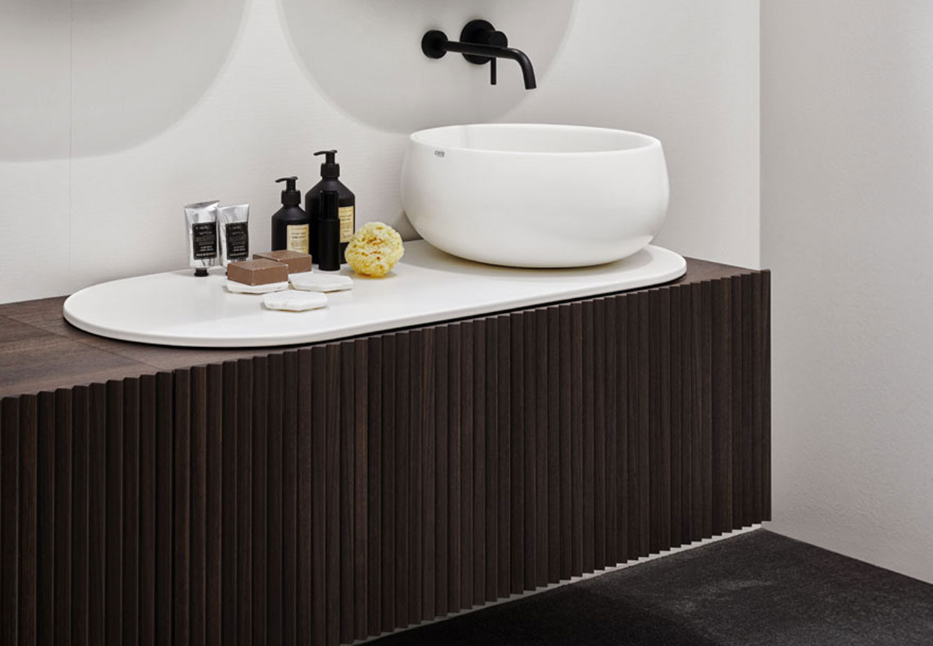 Delfo Cielo Double Vanity Fluted Wood Cabinet 02
