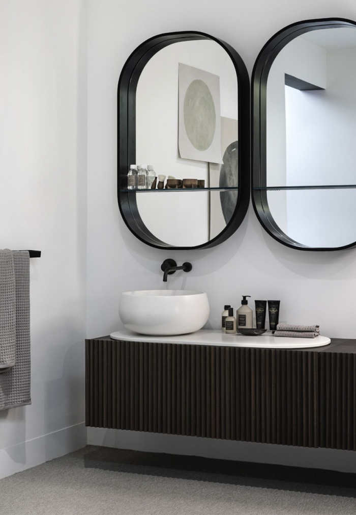 Delfo Cielo Double Vanity Fluted Wood Cabinet 04