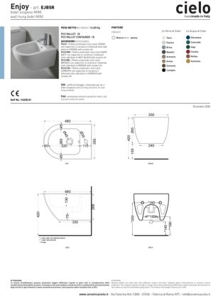 Enjoy Mini Wall Hung Bidet Spec