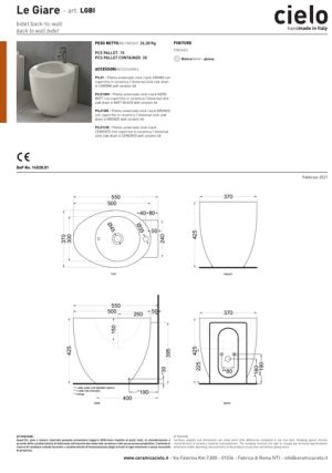Le Giare Back To Wall Bidet