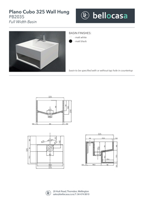 Plano Cubo 325 Wall Hung