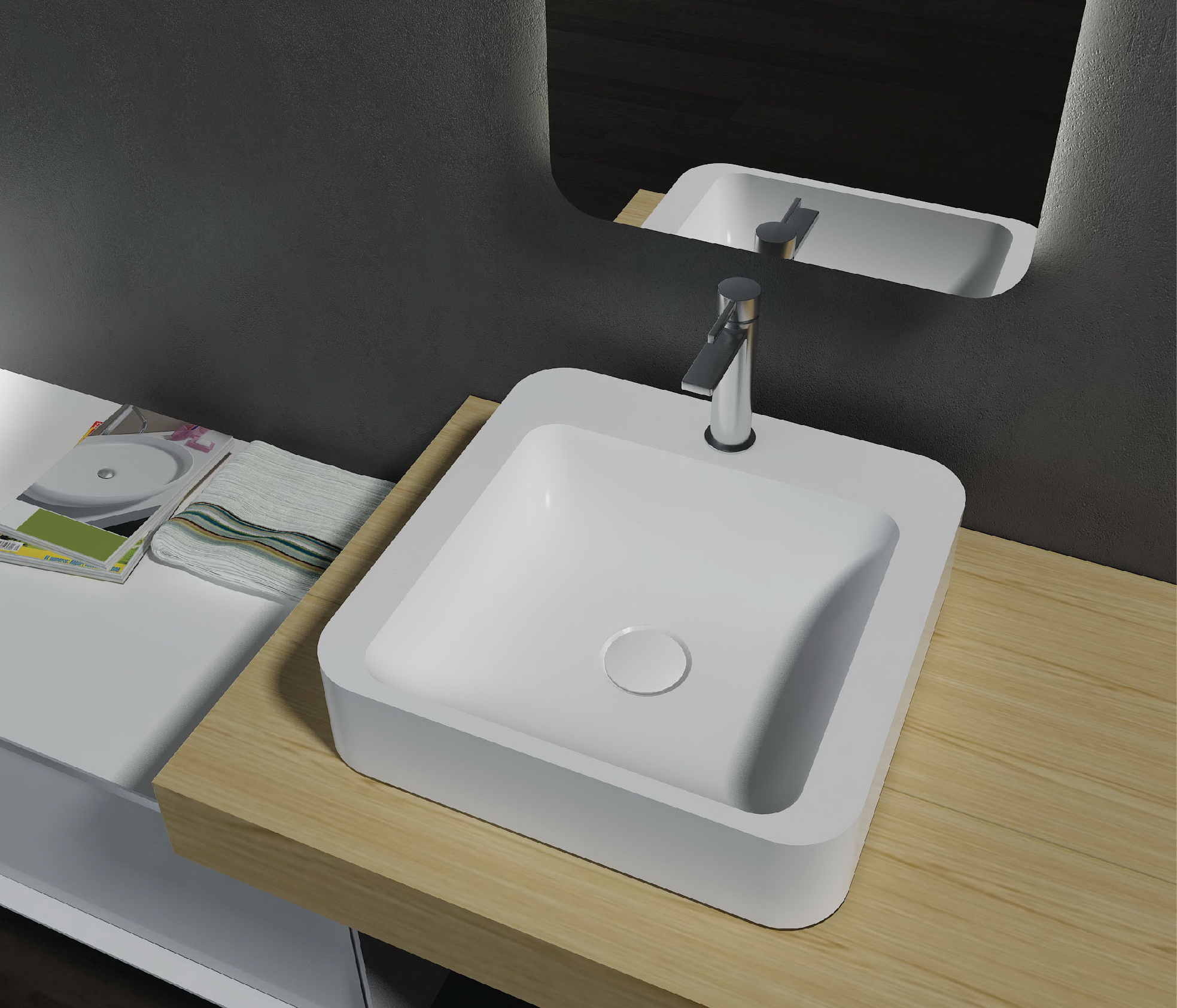 Plano Cubo 420 Basin Bowl On Top