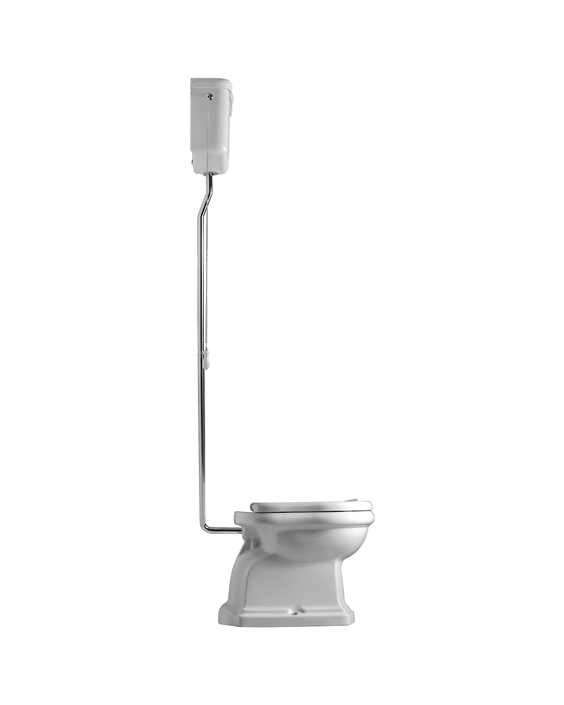 Retro High Level Cistern Toilet WC Glossy White 03