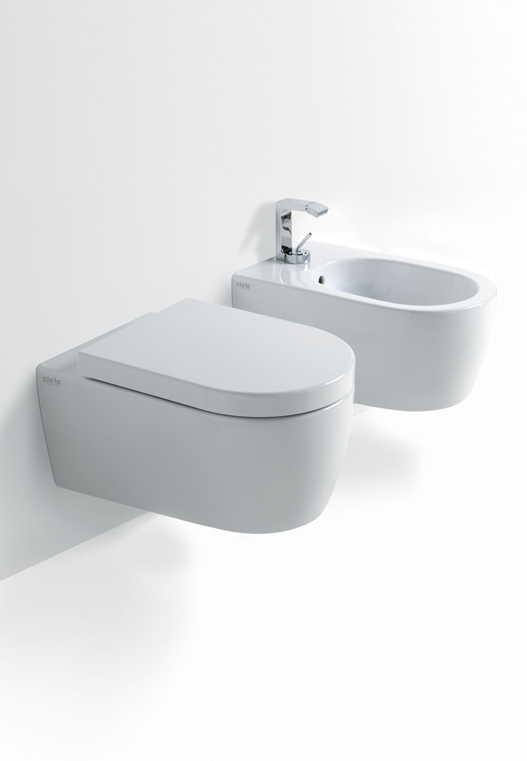Smile Simple Wall Hung Toilet Bidet WC Gloss White 01