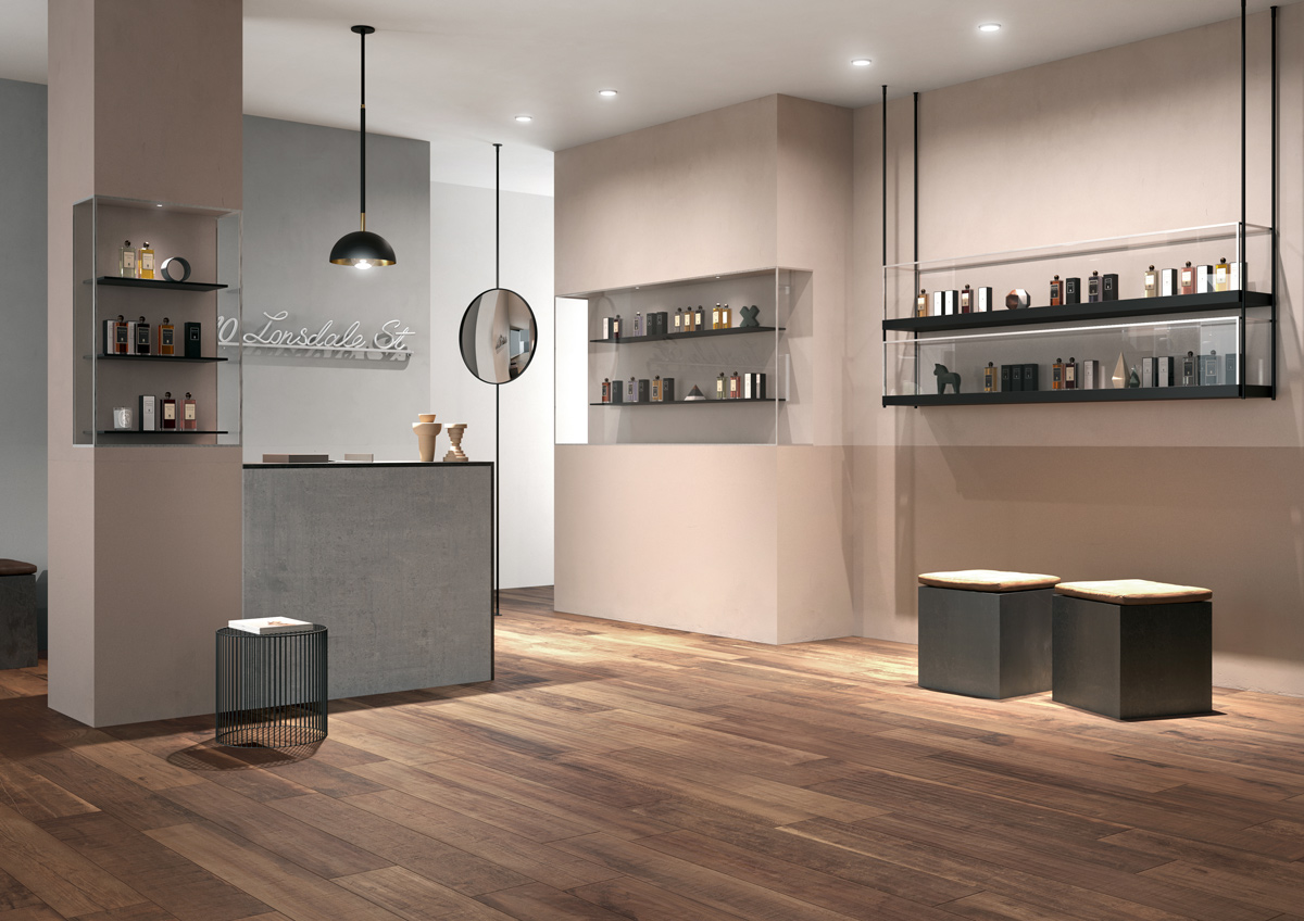BluStyle Country Vermont Wood Look Tile Dark Oak Walnut Timber Floor Wall 01