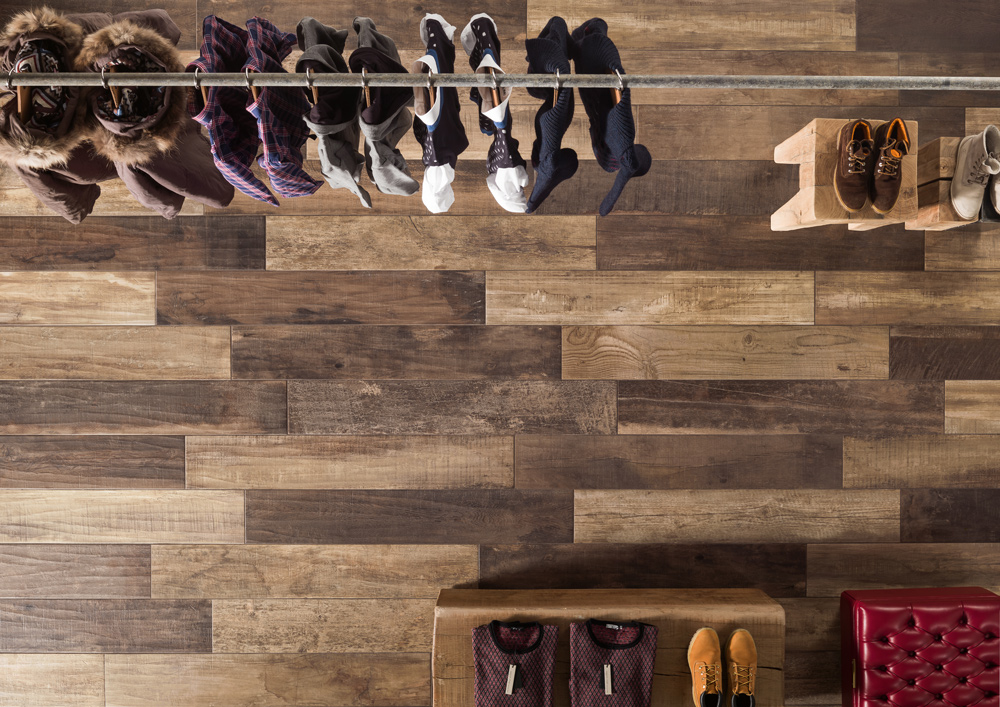 BluStyle Country Vermont Wood Look Tile Rustic Mixed Dark Oak Walnut Floor Wall 02