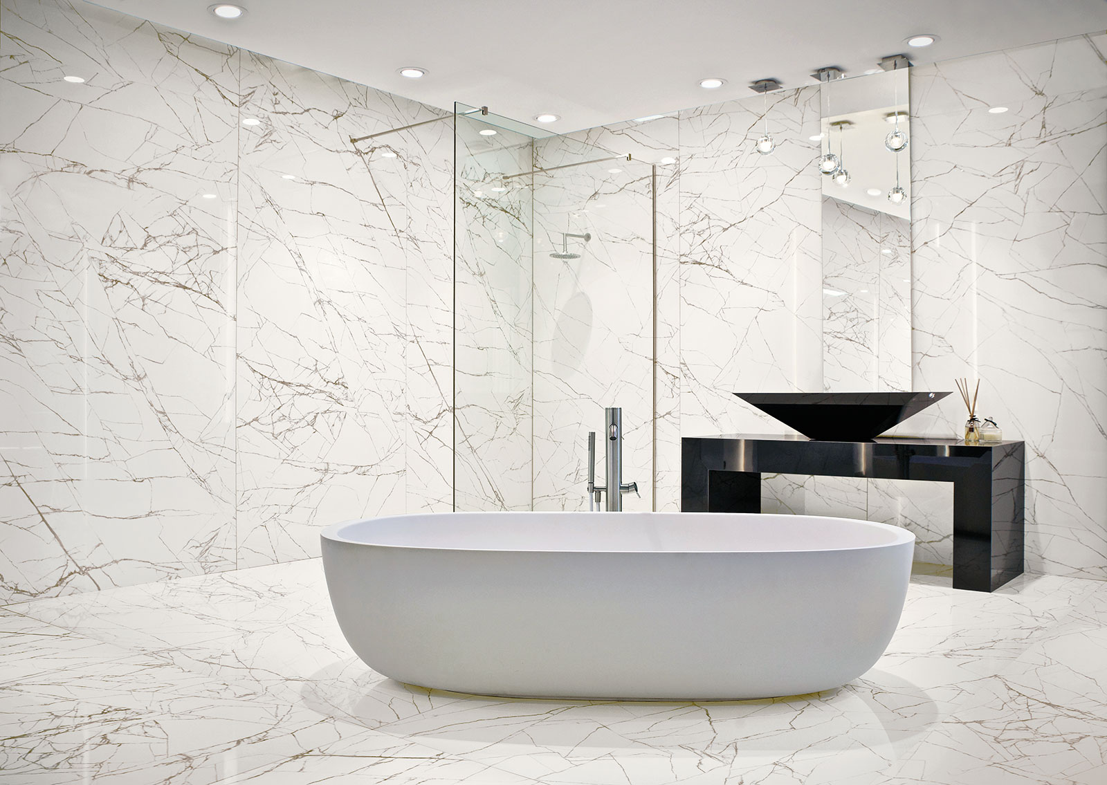 Marmoker Amb Cc2 Titan White Bathroom Floor Walls Indoor