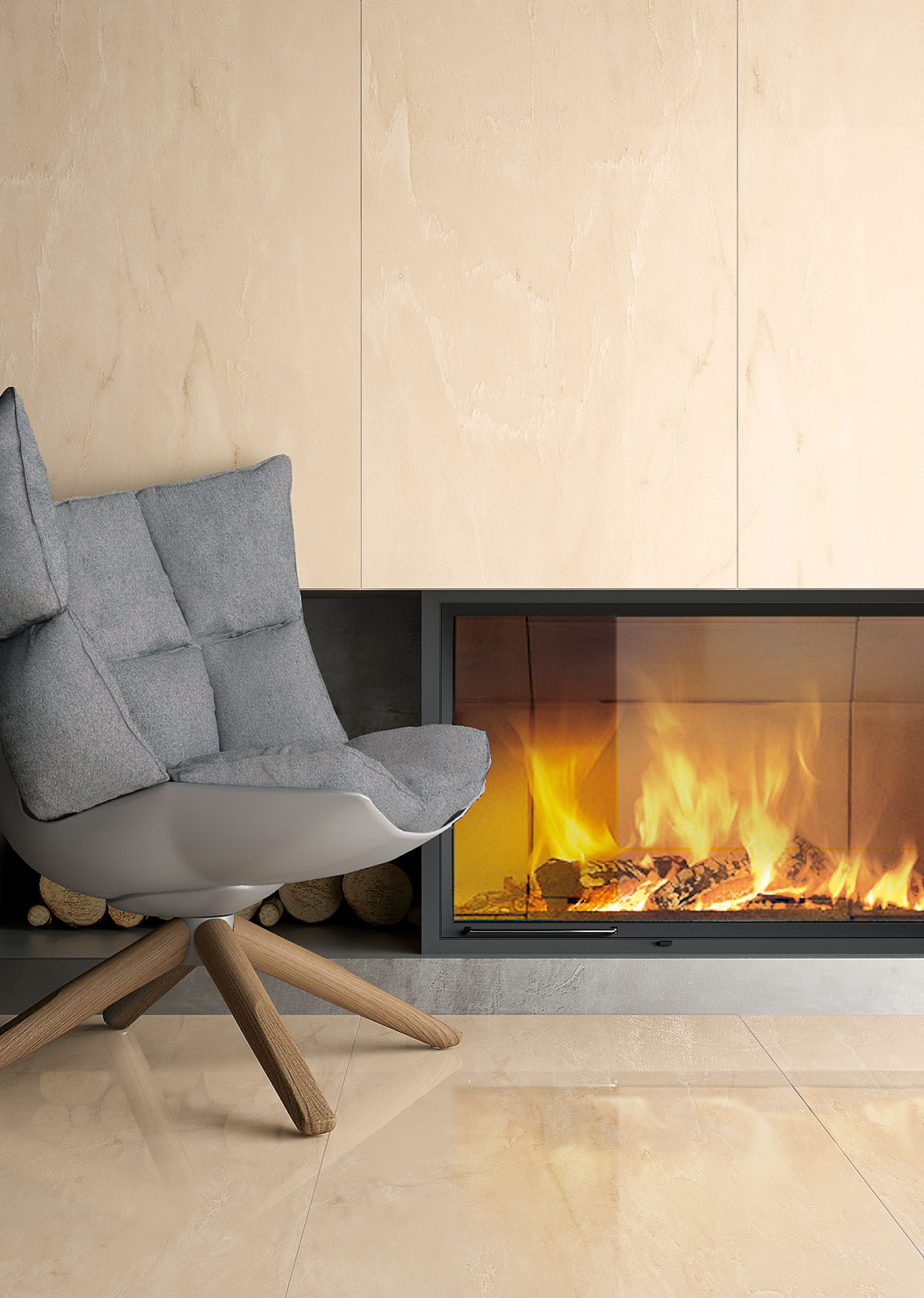 Marmoker Amb Rosato Fireplace Livingroom Walls Floor Indoors