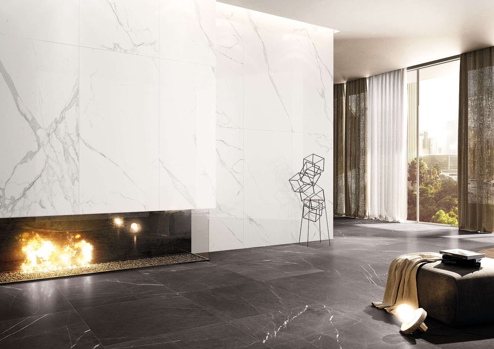 Marmoker Amb Statuario Grigio Grafite Livingroom Fireplace Floor Walls Indoors Jpg