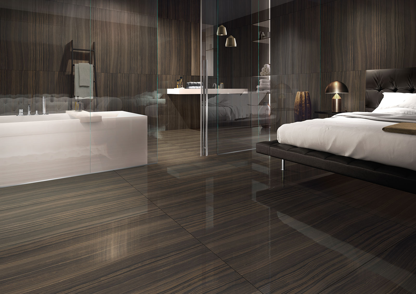 Marmoker Amb Travertino Moka Bedroom Bathroom Floors Walls Indoors