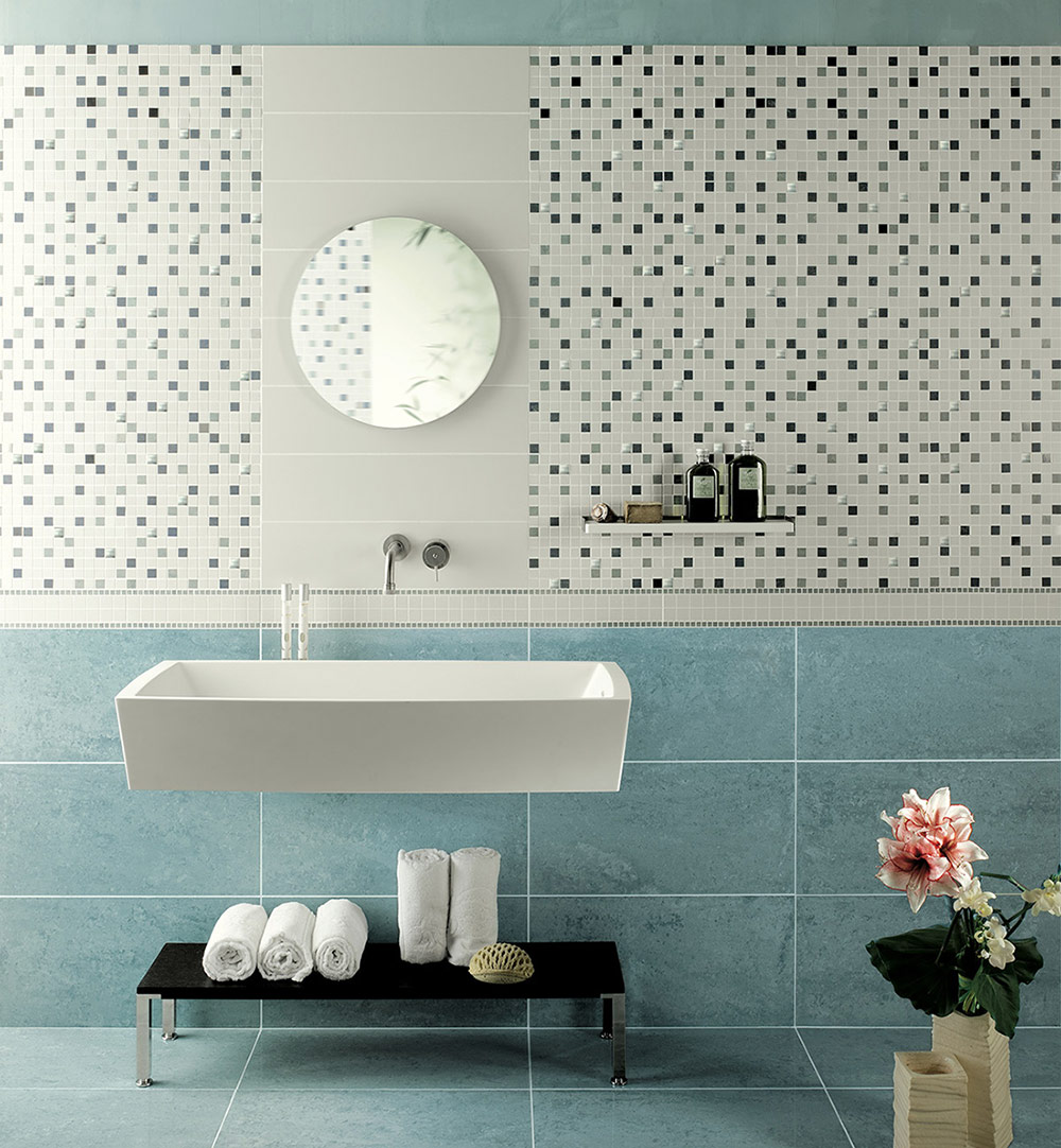 Casalgrande Marte Azul Macauba Mosaico Mix Bathroom Indoor