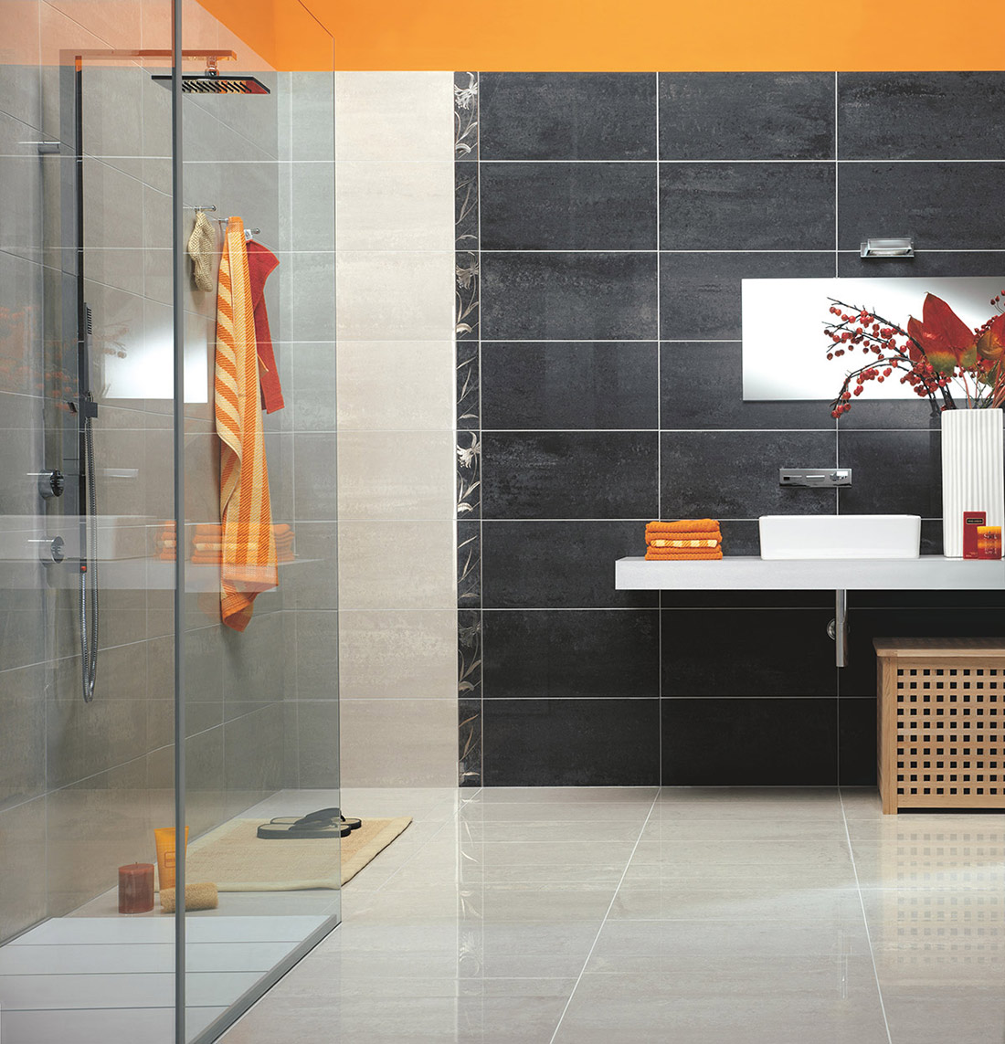 Casalgrande Marte Grigio Egeo Nero Acapulco Bathroom Floor Wall Indoor
