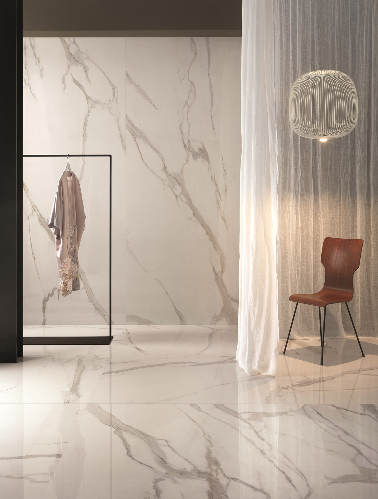 Elements Lux Calacatta Gold Ceramiche Keope Waredrobe Walls Indoor