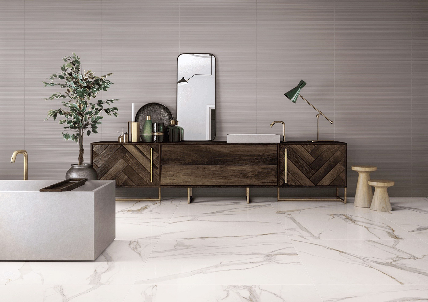 Elements Lux Calacatta Gold Bathroom Floor White Indoors