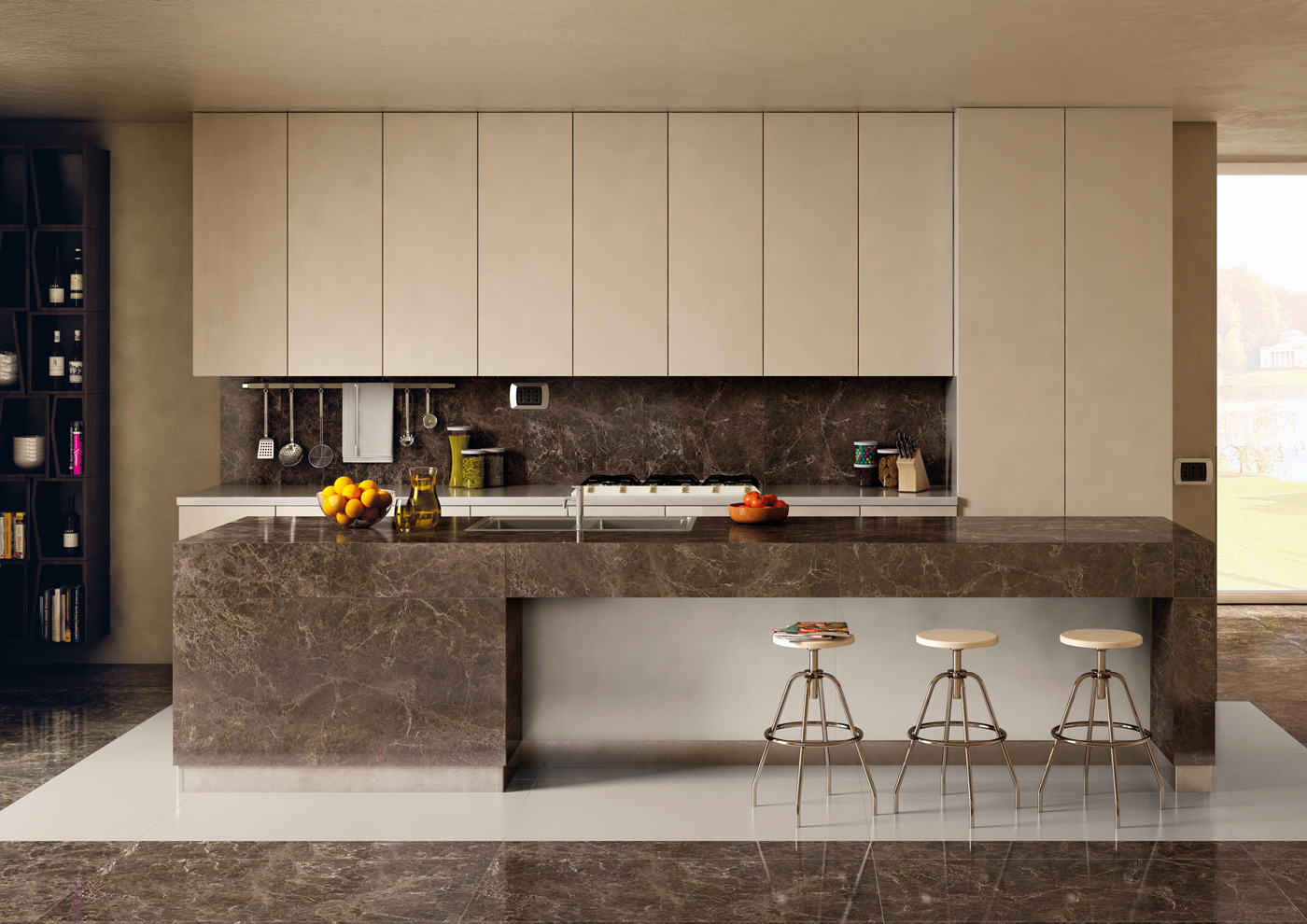 Elements Lux Emperador Cucina Generale Orizontale Kitchen Bench Floor Indoor