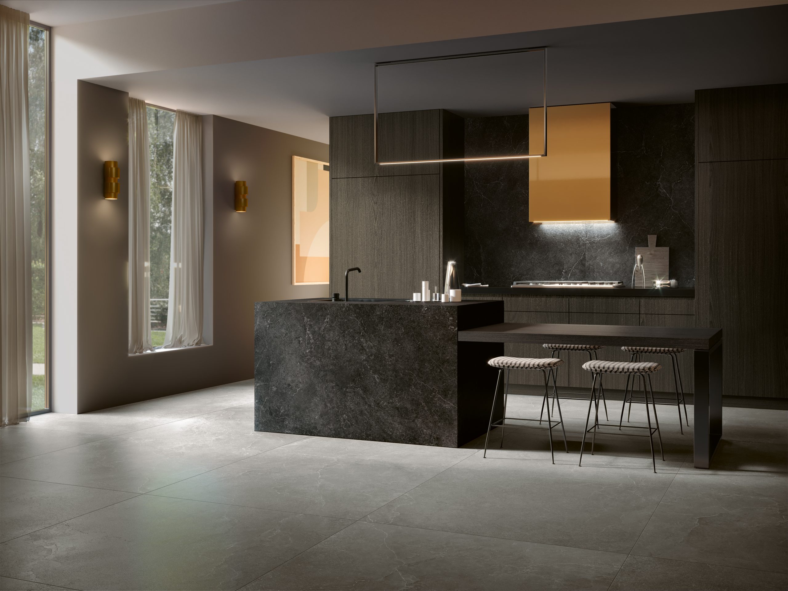 CDE Lithos Stone Soft 6,5mm Carbon Nat 6,5mm Kitchen 001 Copy