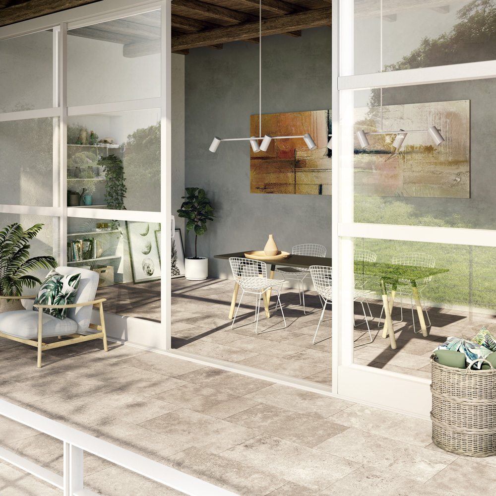Edimax Senanque Argent Diningroom Patio Grey Floor Indoor Walls