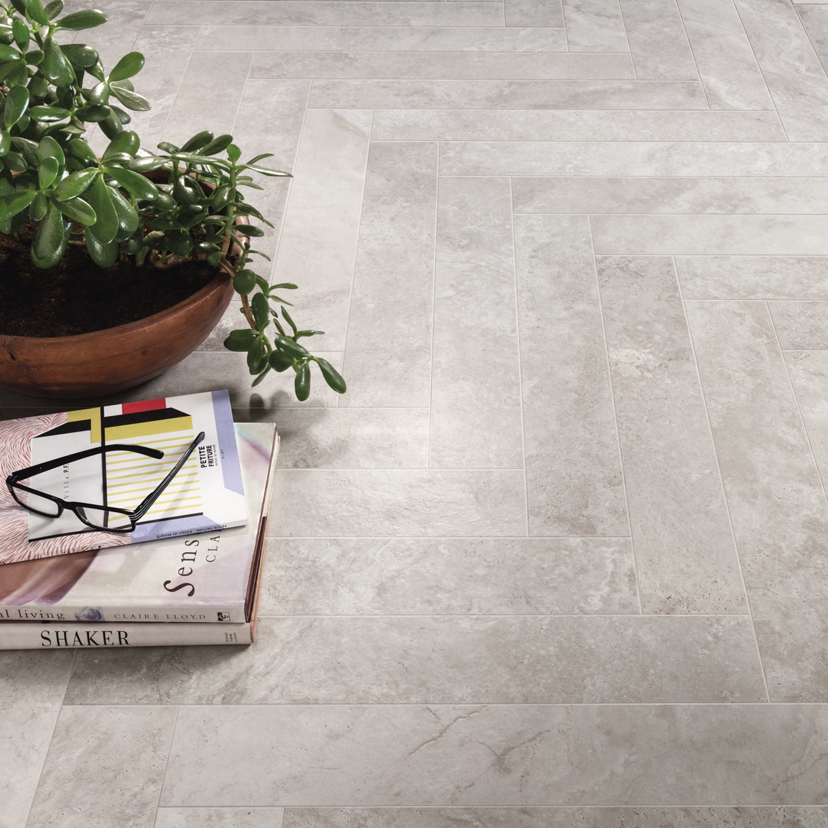 Edimax Stream Silver Herringbone Cream Grey Floor Indoors