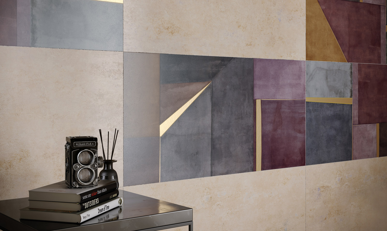 Fincibec Fresco Interni Nax Hallway Purple Gold Indoors