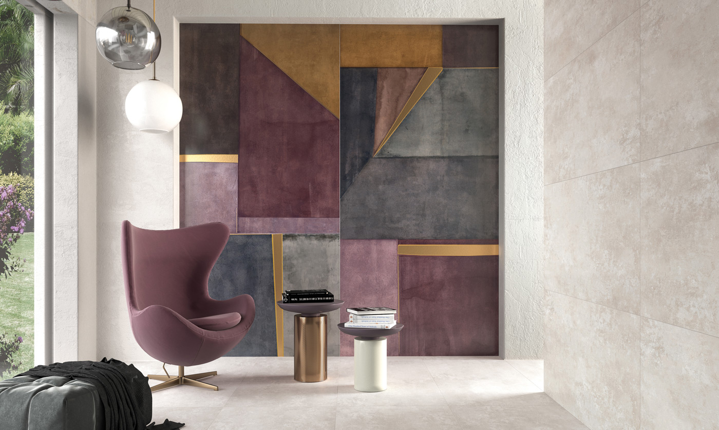 Fincibec Fresco Interni Nax Livingroom Purple Blue Walls Indoor