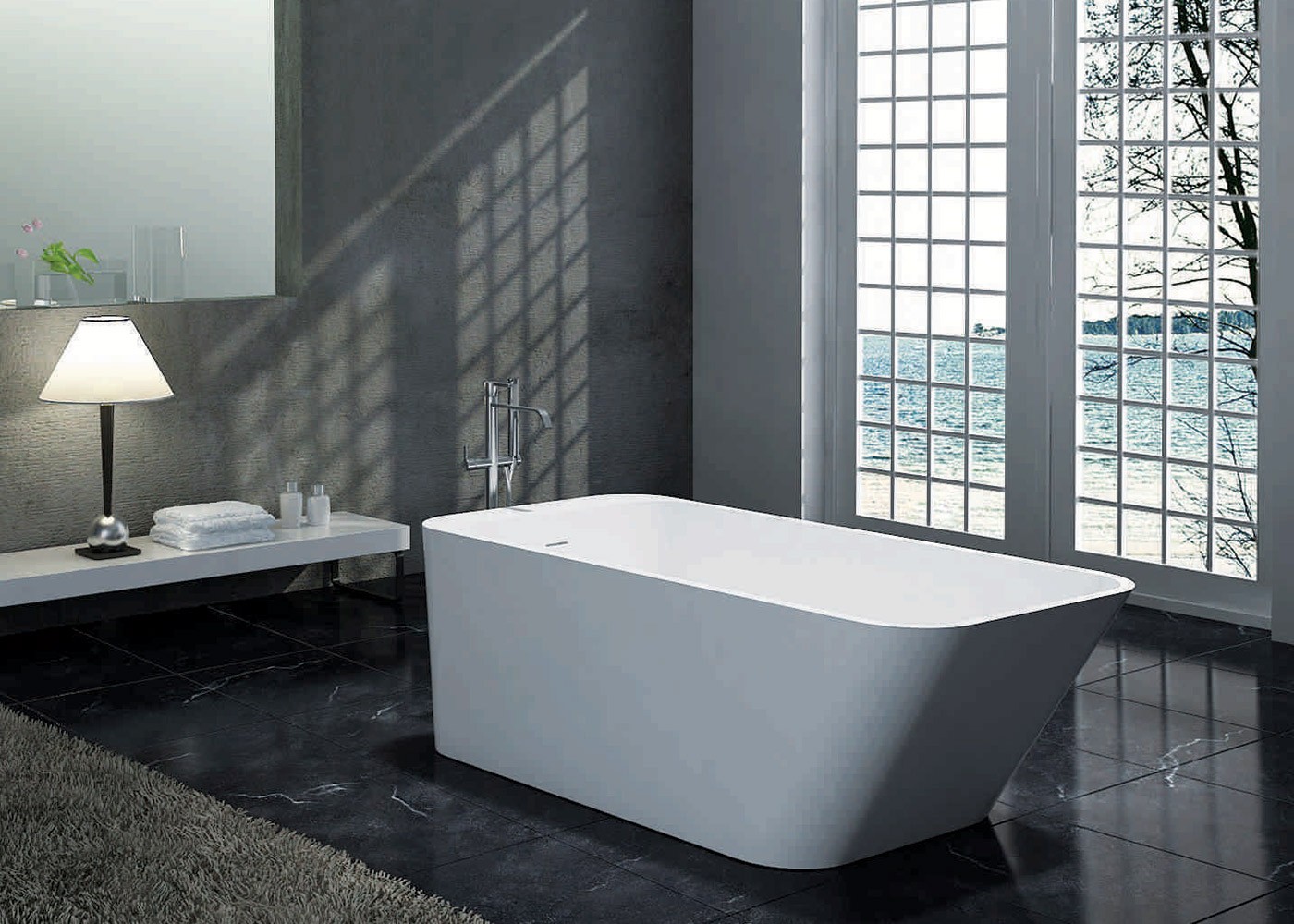Tracey Engineered Stone Freestanding Bath 01
