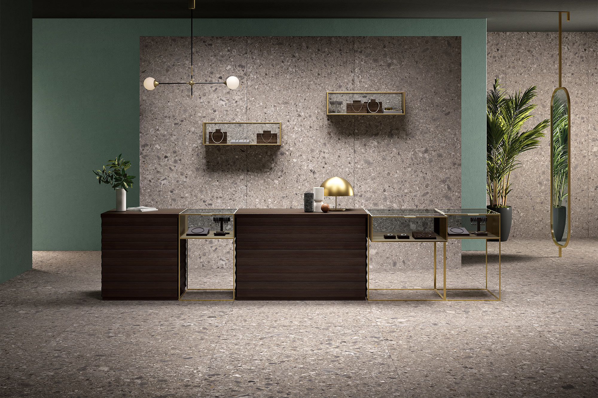 Stone Look Terrazzo Stone Chip Floor Wall Porcelain Stoneware Tile Grey